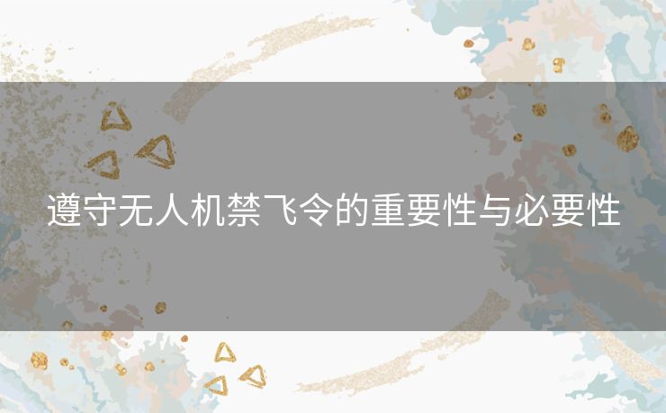 遵守无人机禁飞令的重要性与必要性