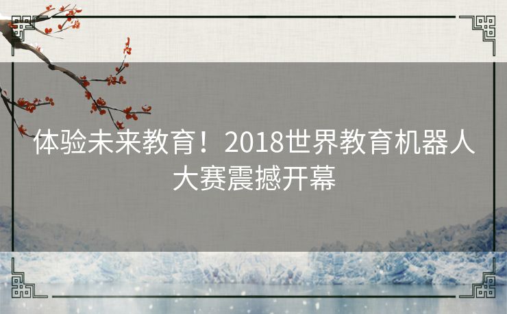 体验未来教育！2018世界教育机器人大赛震撼开幕