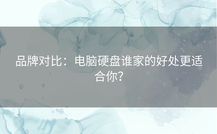 品牌对比：电脑硬盘谁家的好处更适合你？