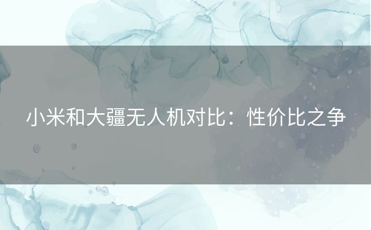 小米和大疆无人机对比：性价比之争