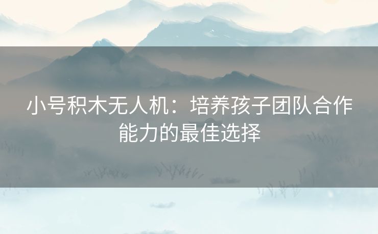 小号积木无人机：培养孩子团队合作能力的最佳选择