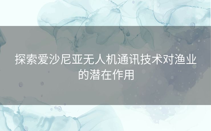 探索爱沙尼亚无人机通讯技术对渔业的潜在作用